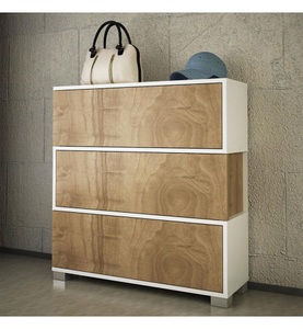 Home, Home - Schuhschrank Napolyon - Weiss und Beige, Woody Fashion Schuhregal Napolyon 90 x 93 x 30 cm, Walnuss/Weiss