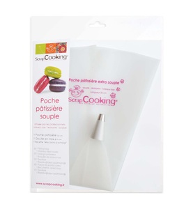 ScrapCooking, Scrapcooking - 6er-Set Spritzbeutel - Transparent, Konditoren Spritzbeutel u. 1 Edelstahlhülse 35cm