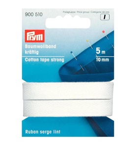 Prym, Prym - Baumwollband 10 mm, Weiss, Prym Baumwollband kräftig weiss 10 mm 5 m