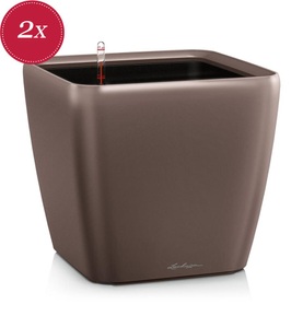 Lechuza, Lechuza - 2er-Set Blumenkästen mit Integriertem Bewässerungssystem Quadro Premium 50 LS - Dunkelbeige, 