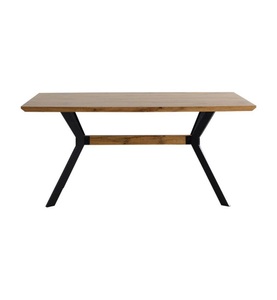 Mobilia, Mobilia - Tisch 160x90 cm - natur, Beine schwarz, Esstisch mit Eiche-Dekor natur 160x90