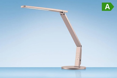 Hansa, Hansa LED-Schreibtischleuchte VARIO PLUS Höhe 540 mm champagner, LED-Tischleuchte Vario, 741 Lumen, dimmbar, Lebensdauer 40.000 Stunden, champagner