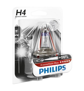Philips, Philips Halogen Leuchtmittel X-Tremevision Moto H4 60/55 W 12 V, Philips X-treme Vision Moto H4 Scheinwerferlampe