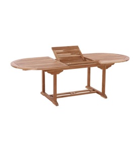 Mobilia, Mobilia - Gartentisch, 180x100 cm oval, ausziehbar, Teak - natur, Gartentisch Teak ausziehbar oval 180-240x100