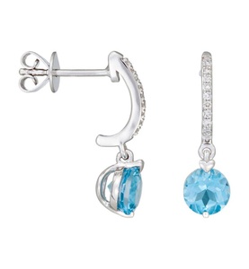 Le Diamantaire, Ohrringe Weissgold Diamanten 0.05 Karat Topase 0.95 Karat, 