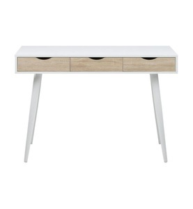 Moerteens, home24 Schreibtisch Dingus, Schreibtisch Pluto Eiche weiss 110x50