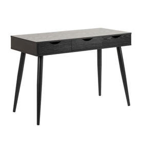 Actona, Actona - Schreibtisch Neptun - Schwarz, MID.YOU Schreibtisch 110/50/77,1 cm in schwarz, eschefarben , Neptun , Holzwerkstoff , 3 Schubladen , 50x77.1 cm , pulverbeschichtet,Melamin,Nachbildung,Nachbildung , Stauraum, in verschiedenen Holz-Dekoren erhältlich , 001749041005