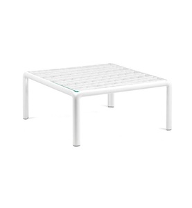 Nardi, Nardi - Tisch Komodo Weiss (32 x 70 x 70 cm), Garten Beistelltisch Glas Komodo weiss 70