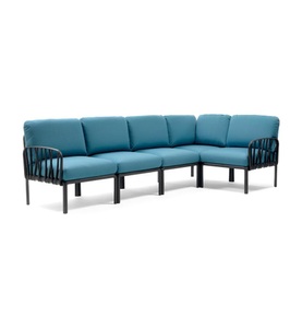 Nardi - 5-Sitzer Sofa Komodo Anthrazit - Blau (135,5 x 294 x 78/154 cm)