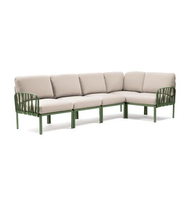 Nardi, Nardi - 5-Sitzer Sofa Komodo Kaki - Beige (135,5 x 294 x 78/154 cm), Gartenlounge Komodo (5-tlg) agave tech panama