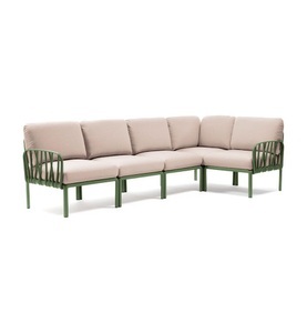 Nardi, Nardi - 5-Sitzer Sofa Komodo Kaki - Helles Beige (135,5 x 294 x 78/154 cm), Gartenlounge Komodo (5-tlg) agave beige