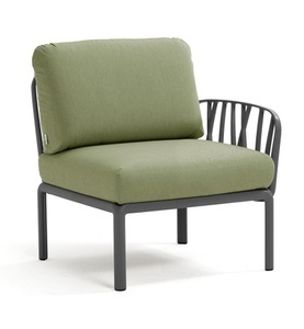 Nardi, Nardi - Sessel mit einer Armlehne (rechts oder links) Anthrazit - Dunkelgrün (135,5 x 72 x 78 cm), Gartenlounge Komodo Endelement anthrazit grün
