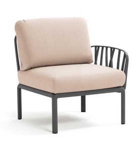 Nardi, Nardi - Sessel mit einer Armlehne (rechts oder links) Anthrazit - Beige (135,5 x 72 x 78 cm), Gartenlounge Komodo Endelement anthrazit beige