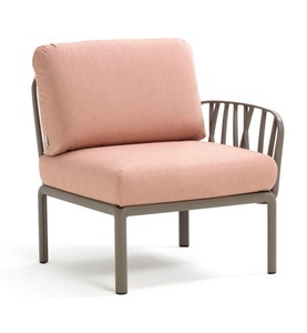 Nardi, Nardi - Sessel mit einer Armlehne (rechts oder links) Dunkles Beige - Qaurtz-Rosa (135,5 x 72 x 78 cm), Gartenlounge Komodo Endelement braun rosa