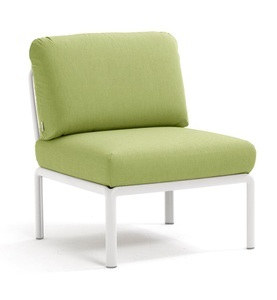 Nardi, Nardi - Sessel ohne Armlehnen Komodo Weiss-Grün (135,5 x 72 x 78 cm), Gartenlounge Komodo Mittelelement weiss avocado