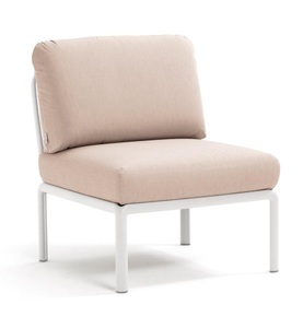 Nardi, Nardi - Sessel ohne Armlehnen Komodo Weiss-Beige (135,5 x 72 x 78 cm), Gartenlounge Komodo Mittelelement weiss beige