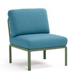 Nardi, Nardi - Sessel ohne Armlehnen Komodo Kaki-Blau (135,5 x 72 x 78 cm), Gartenlounge Komodo Mittelelement agave blau