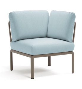 Nardi, Nardi - Ecksessel ohne Armlehnen Komodo Dunkles Beige - HellBlau (135,5 x 78 x 78 cm), Gartenlounge Komodo Eckelement braun hellblau