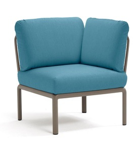 Nardi, Nardi - Ecksessel ohne Armlehnen Komodo Dunkles Beige - Blau (135,5 x 78 x 78 cm), Gartenlounge Komodo Eckelement braun blau