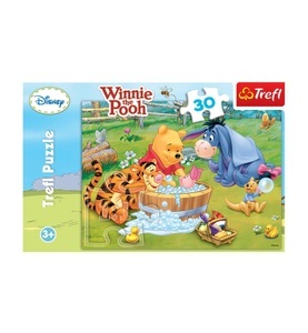 Licence, Licence - Winny L Ourson Porcinet Prend Un Bain, Puzzle 30-teilig, 3 Jahre+, 27x20 cm, französische/englische Version, 