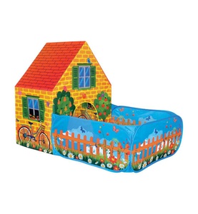 Bino, Bino Spielzelt Haus mit Vorgarten, Bino 82816 - Garden house Spielzelt, Spielhaus mit Vorgarten, mit Pop-Up-System, 150x110x90cm, Kinderzelt