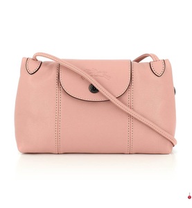 Longchamp, Longchamp - Lederumhängetasche Le Pliage - Hellbeige, 