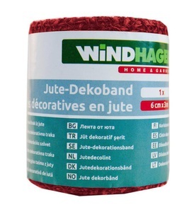 Windhager, Windhager Jute-Dekoband, rot, Vlies Art, Windhager Bindeschnur Jute-Dekoband, rot