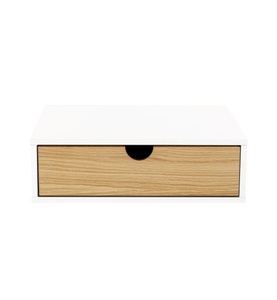 Woodman, Woodman - Regal Farsta - 40 x 30 x 15 cm - Hellbraun und Weiss, Woodman Nachttisch, Holzfurnier aus Eiche