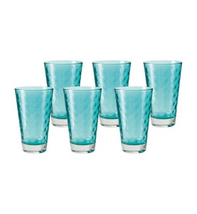 LEONARDO, Leonardo Trinkglas 300 ml , Optic , Blau , Glas , 8x13x8 cm , 003813054906, Longdrink Glas Optic glas blau / H 13 cm x Ø 8 cm - 30 cl - Leonardo blau en glas