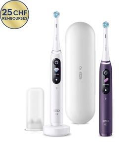 Braun, Braun Oral-B iO Series 8 Duo - Elektrische Zahnbürste - White Alabaster/Violet, 