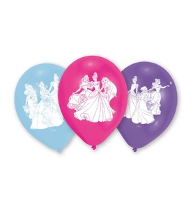 Princess, Princess - 6 Ballone Prinzessin - Zufallsfarbe, Amscan Luftballon Princess 6 Stück, Latex