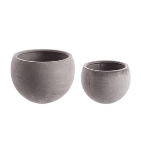 mutoni Garten Deluxe, Vase Cement Kugel Grau (2er-Set), Vase Cement Kugel Grau (2er-Set)