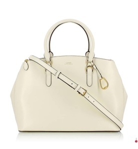 Ralph Lauren, Polo Ralph Lauren - Lederhandtasche Double Zip Satchel Bennington - Cremeweiss, 