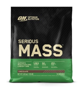 Optimum Nutrition, Optimum Nutrition - Serious Mass Chocolate 12lb - 5443 g, Serious Mass - 5450g - Schokolade