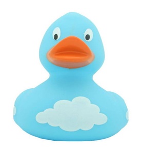 SOMBO, Sombo - Badeente blau mit Wolken - 7.5 x 8.5cm, 