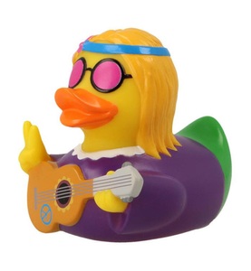 SOMBO, Sombo - Badeente Hippie Frau - 7.5 x 8.5 cm, 