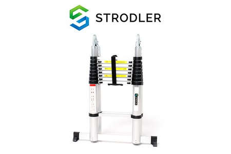 Strodler, Strodler - Multifunktionsteleskopleiter aus Aluminium mit 2 x 9 Stufen + Stabilisator - 5,6 m - Multifunktionsteleskopleiter aus Aluminium mit 2 x 9 Stufen + Stabilisator - 5,6 m, 