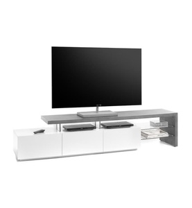 Mca Furniture - TV-Möbel Alimos - 204 x 44 x 40 cm und Gewicht: 52,5 kg - Weiss und Grau