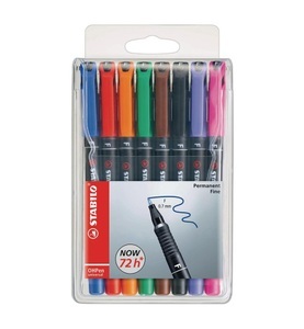 undefined, STABILO OHP Pen permanent 0,7mm 842/8 8er Etui, Stabilo OHP Pen, permanent F, 0.7mm, Faserschreiber, 842/8, (8er Etui)