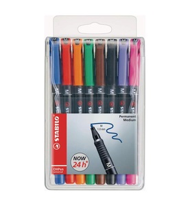 undefined, STABILO OHP Pen permanent 1mm 843/8 8er Etui, Stabilo OHP Pen, permanent M, 1mm, Folienschreiber, 843/8, (8er Etui)