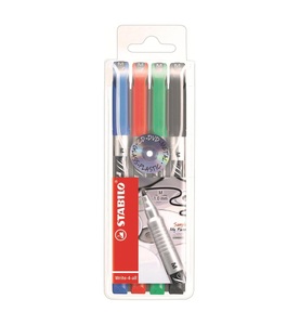 Stabilo, STABILO Write-4-all permanent M 146/4 4-er Etui, Stabilo Write-4-all-Pen, Permanentmarker, M, 146/4, (4-er Etui)
