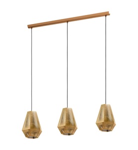 Eglo, Eglo - Hängelampe Chiavica 1 - Gold, Hängeleuchte Chiavica, messing, dreiflammig