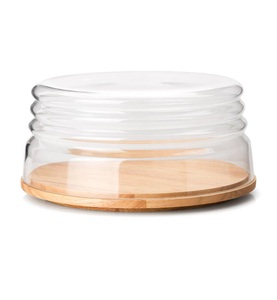 Continenta, Continenta - Käseplatte 26.5 cm - Hellbraun, Käseglocke flach, 2tlg. 26,5 x H 13cm