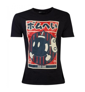 Super Mario, Super Mario Bob-Omb - Poster T-Shirt schwarz, Difuzed - T-shirt Super Mario Bob-omb L, für Herren, Größe L