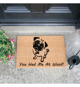 Home, Home - Fussmatte Knoch Knock It's Gin O'Clock 60 x 40 x 1.5 cm - Camel und Grau, 