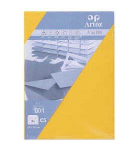 undefined, Artoz 10739418-247 Papier Gelb Briefumschlag, ARTOZ Couverts 1001 C5 107394182 100g, sonnengelb 5 Stück
