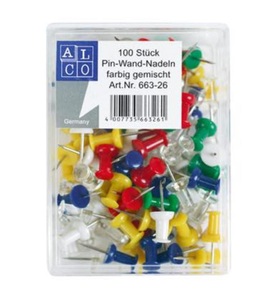 Alco, ALCO Pinwand-Nadeln 663-26 ass. 100 Stück, ALCO Pinwand-Nadeln 663-26 ass. 100 Stück