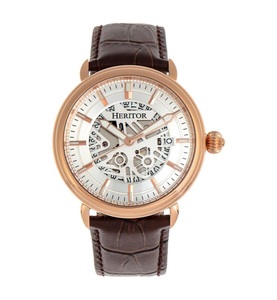 undefined, Heritor - Automatik-Lederarmbanduhr Mattias - Roségold und Braun, 