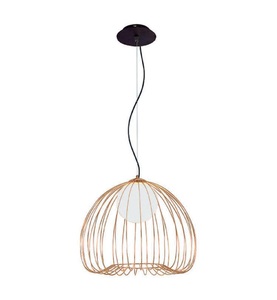 Viokef, Pendelleuchte Levik mit goldenem Käfig Ø 38 cm, 