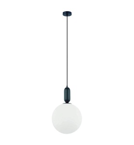 Homemania, Homemania - Hängelampe Schwarz Neptun - 1 x E27, Max 40W, Hängeleuchte Neptune mit Glasschirm, schwarz